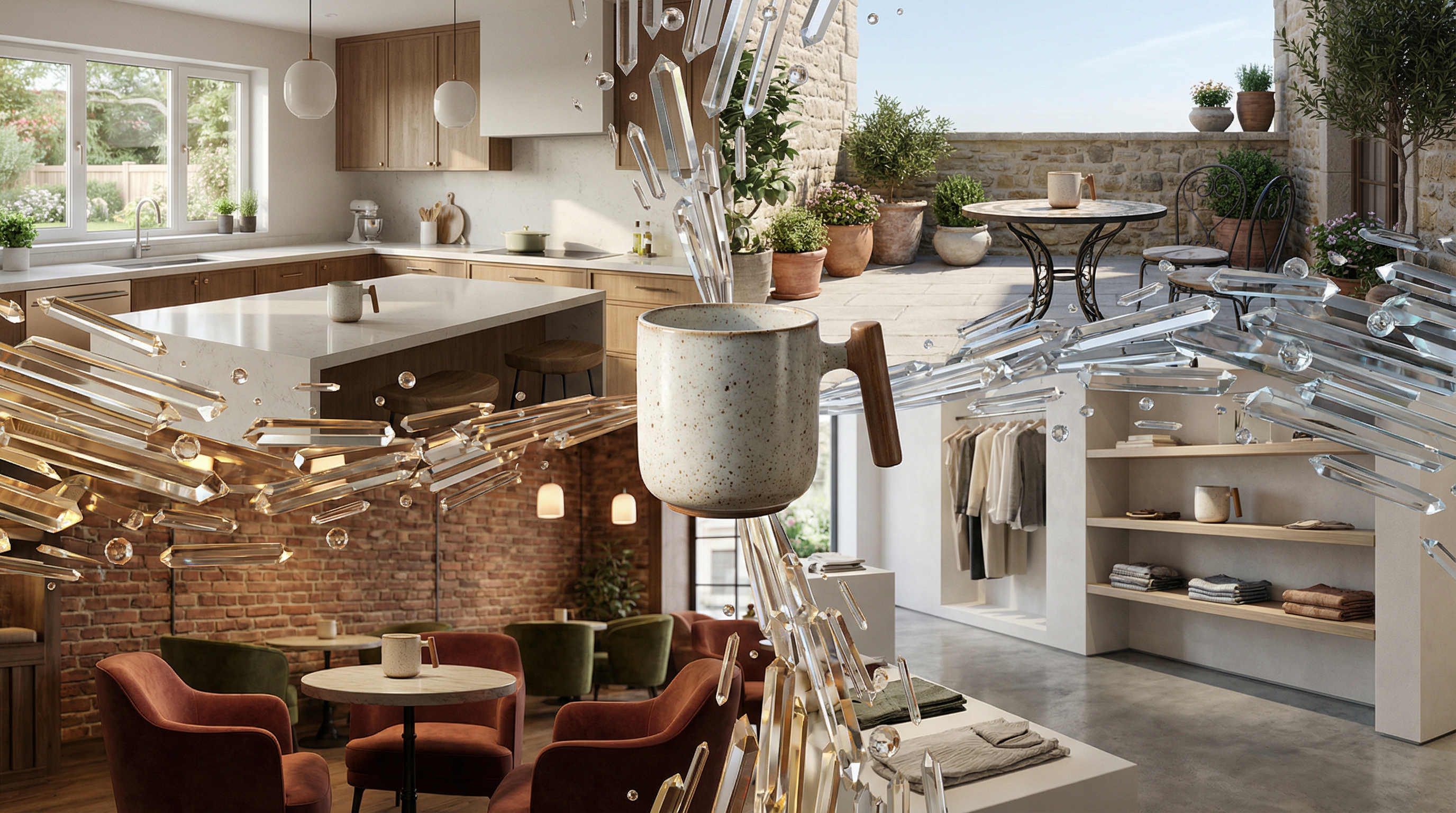 AI product placement comparison showing a product transformed from plain white background to professional lifestyle scene with lighting and shadows