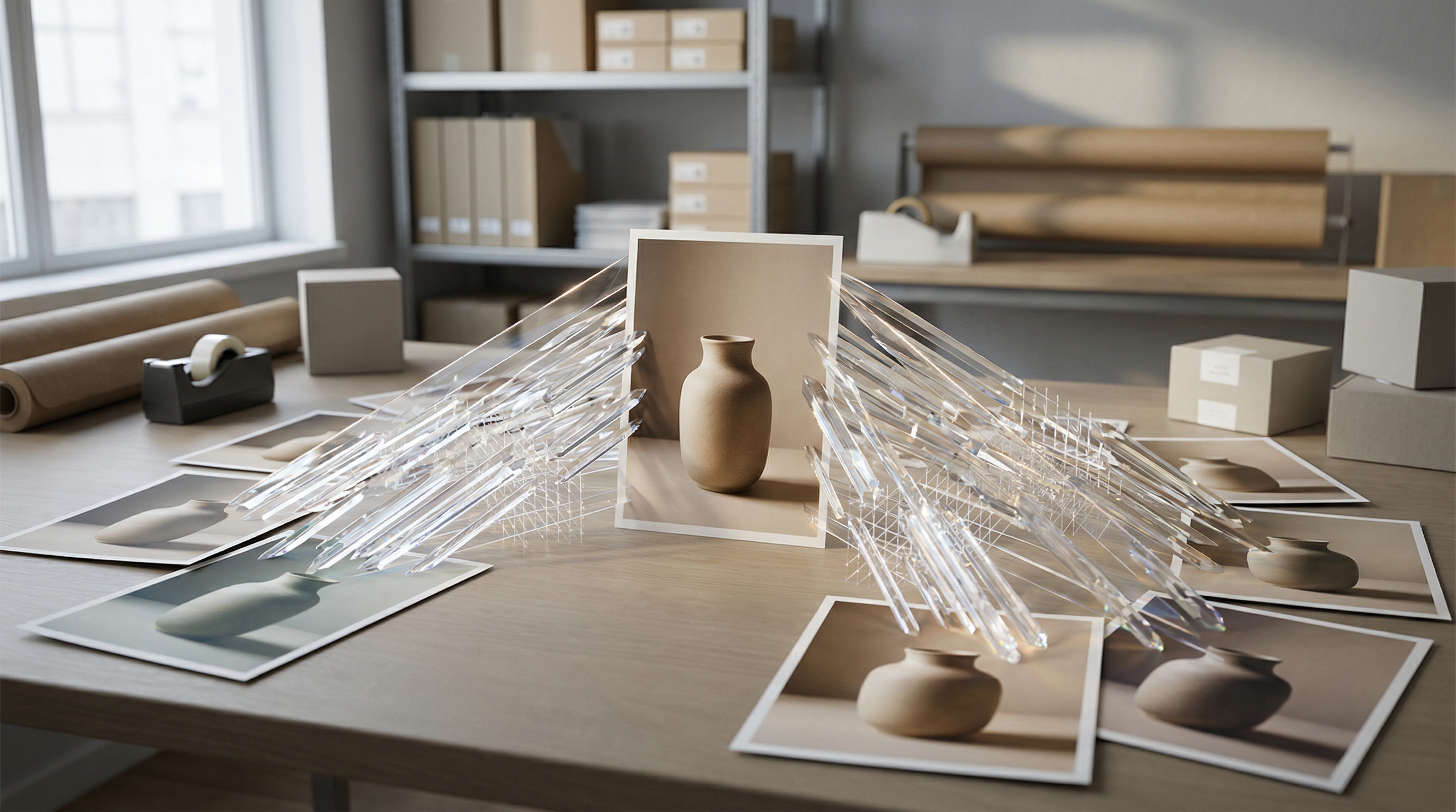 AI style cloning applied to entire product catalog showing consistent professional photography style across different product types