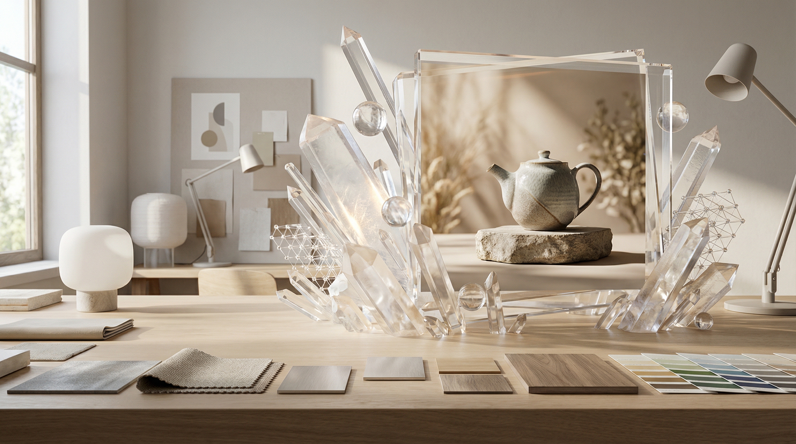 Visual breakdown of AI prompt formula showing Subject, Setting, Lighting, Style, and Details elements with example outputs